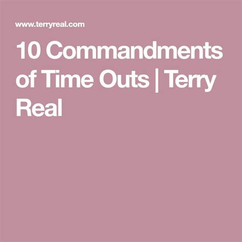 10 Commandments of Time Outs in a Relationship